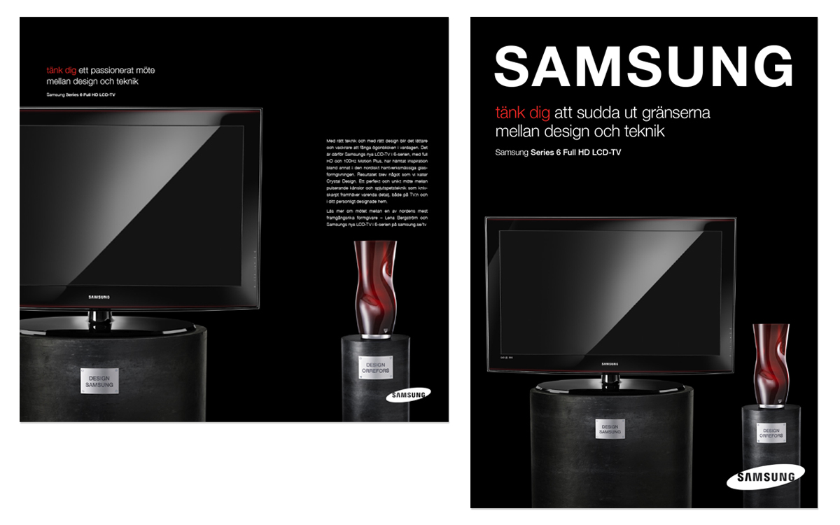 Samsung Series 6 LCD-TV print ad and outdoor media